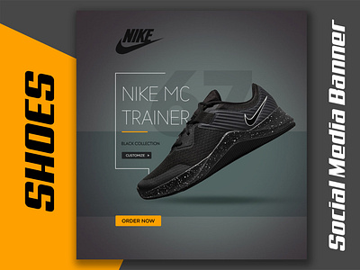 Shoes Instagram Web Banner or Social Media Banner banner ad banner design branding design footware graphic design illustration nike product banner shoes sneakers
