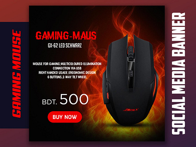 GAMING-MAUS Gaming Mouse I Social Media Banner Post