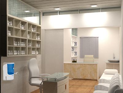 designed a small clinic 3d max care clean clinic design hospital interior white whitespace