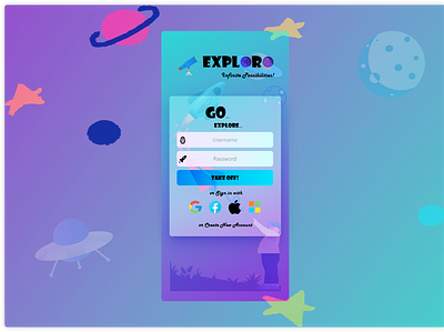 Exploro android android app design design illustration page design sign in ui