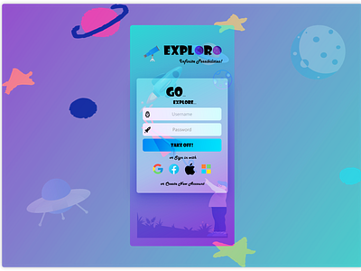 Exploro android android app design design illustration page design sign in ui