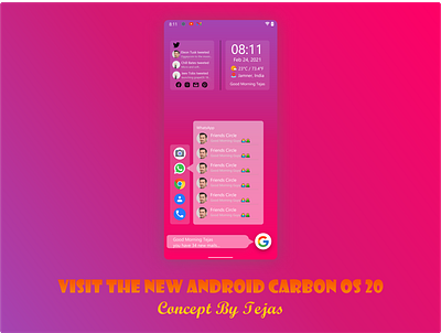 Android Carbon OS 20 - Concept By Tejas android android 20 creative design design illustration ui