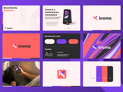 Kroma - Art marketplace - Brand identity guidelines brand branding guidelines identity marketplace splash screen