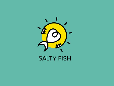 Salty Fish Logo flatdesign icon logo logodesigns minimal modern vector