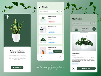 Plant Watering Mobile app app design mobile plant plant watering ux