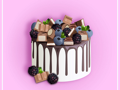 Сhocolate cake cake chocolate cake design dessert happinessdesigns illustration sweet vector