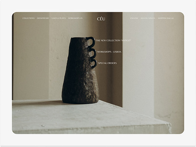 CÉU - ceramic studio page art branding ceramic design minimaldesign ui ux workshops