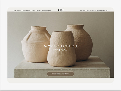 CÉU - ceramic studio page art branding ceramic design minimaldesign ui ux