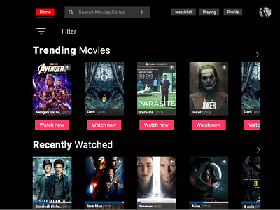 movie website ui design