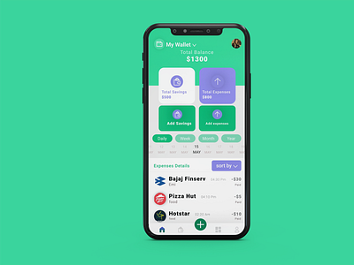 money management app ui