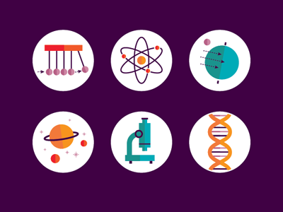 STEM Courses atom dna illustration microscope physics planets science spot universe