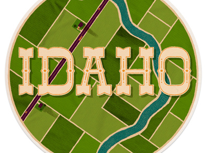 Idaho everywhere project farms fields idaho illustrations lettering river