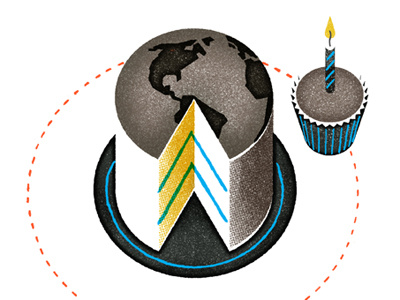 The Origin of Birthday Candles cake candle cupcake earth illustration moon orbit