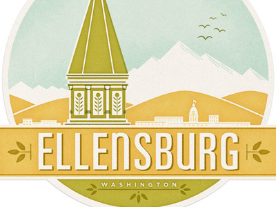 Ellensburg ellensburg everywhere luggage label washington