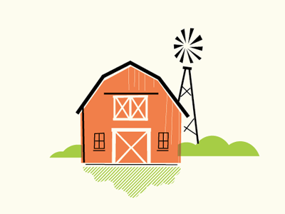 Rural barn doners choose rural spot illustration