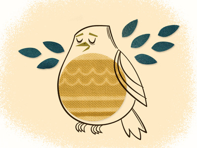 Bird bird fabric illustration