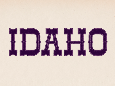 Idaho idaho lettering victorian