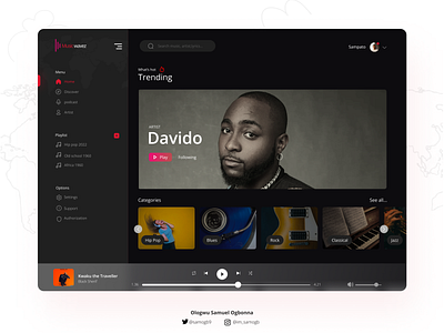 Music web app UI design graphic design music ui visuals