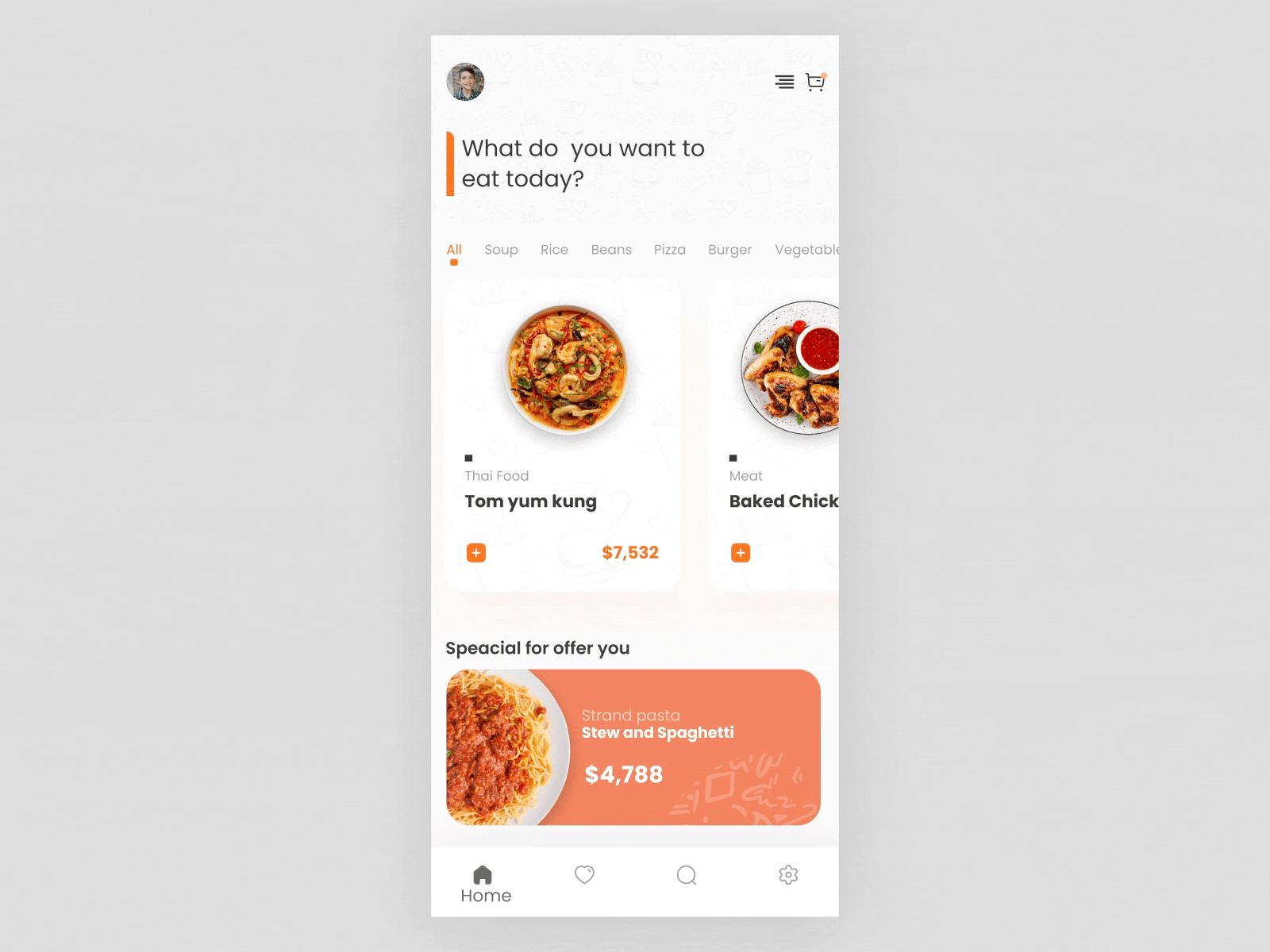 Food UI concept