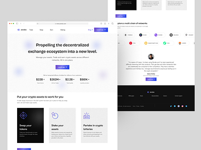 Zendex crypto defi design dex landing page ui