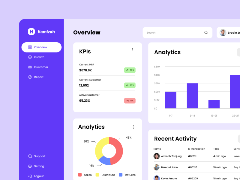 Hamizah - Web Dashboard Design by Anggy Ferdiawan on Dribbble