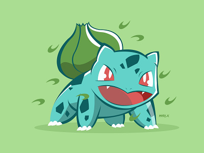 Bulbasaur adobe illustrator art characters flat design illustrations pokedex vector