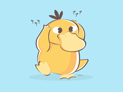 Psyduck adobe illustrator art characters flat design illustrations pokedex pokemon psyduck