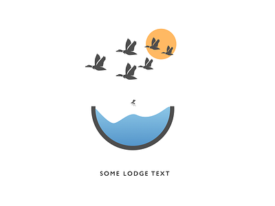 A logo of some lodge on some lake design duck icon lake lodge logo minimal mosquito sketchapp vector