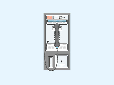 All Out of Quarters call icon illustration line old school payphone phone