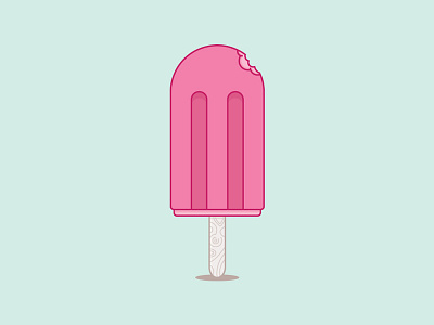 Iced Out flat ice cream icon icy illustration line minimal popsicle summertime