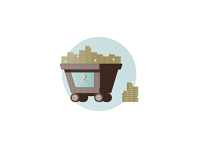 Where's The Gold? cart dribble invite gold icon illustration invite