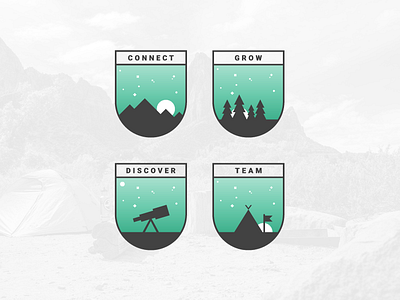 Badge Set badge connect discover explore grow icon illustration team