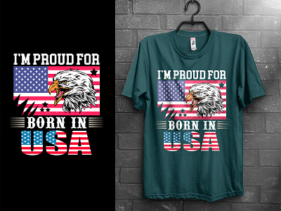 I’m proud for born in usa T-shirt Design