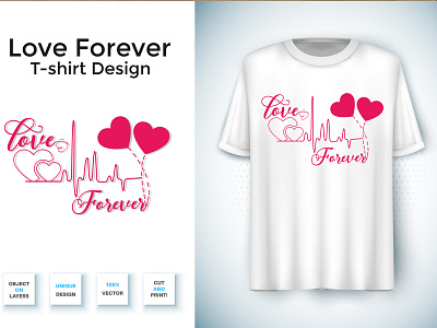 Love Forever T-shirt Design Template branding clothes custom t shirts design graphic design illustration t shrit temp vector
