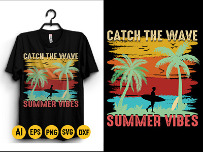 CATCH THE WAVE SUMMER VIBES T-SHIRT