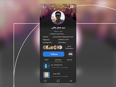Profile sample ui ui design uxdesign uxui xd xd design