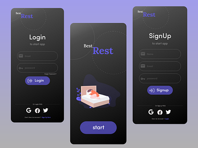 Best Rest app / Login & Signup page