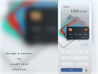 Credit card adobe xd adobexd credit card credit card checkout dailyui dailyui2 ui uiux ux xd