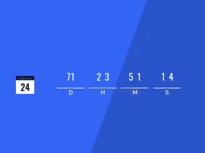 Countdown blue calendar countdown event timer