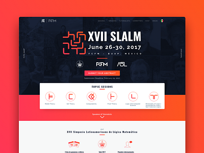 SLALM 2017 Landing Page landing logic math mathematics orange ui web