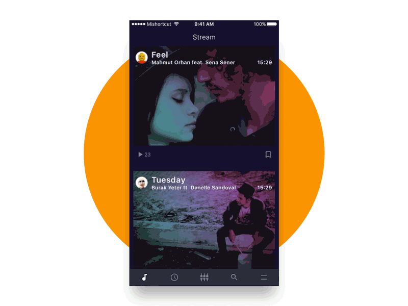 Navigation iOS - Concept app concept ios menu minimal music ui