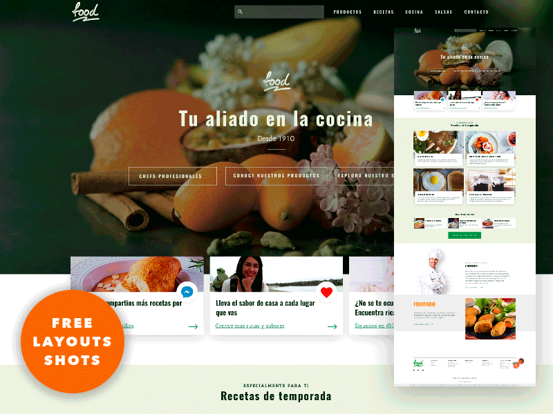 Food UI Concept - Free Sketch Template