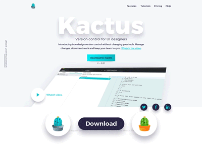 Kactus icon -🌵 app cactus concept ui control versions design tool icon kactus landing ui