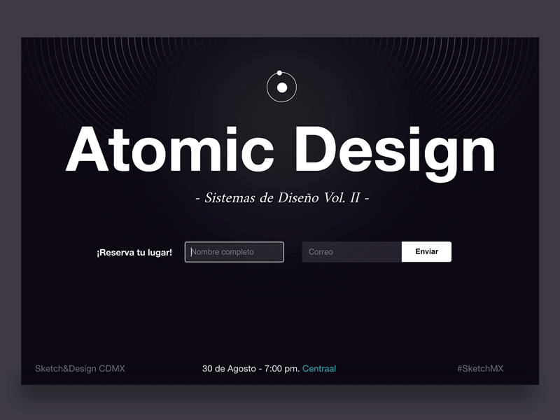 Sketch MeetUp | Atomic Design design system gif landing motion web