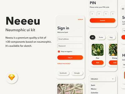 Neeeu Concept UI Kit app concept design neumorphic neumorphism protopie prototype sketch themes ui web