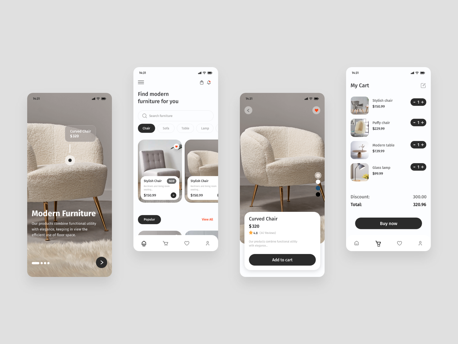 Furniture Mobile App Design By Mariam Rurua On Dribbble   Artboard   1 4x 