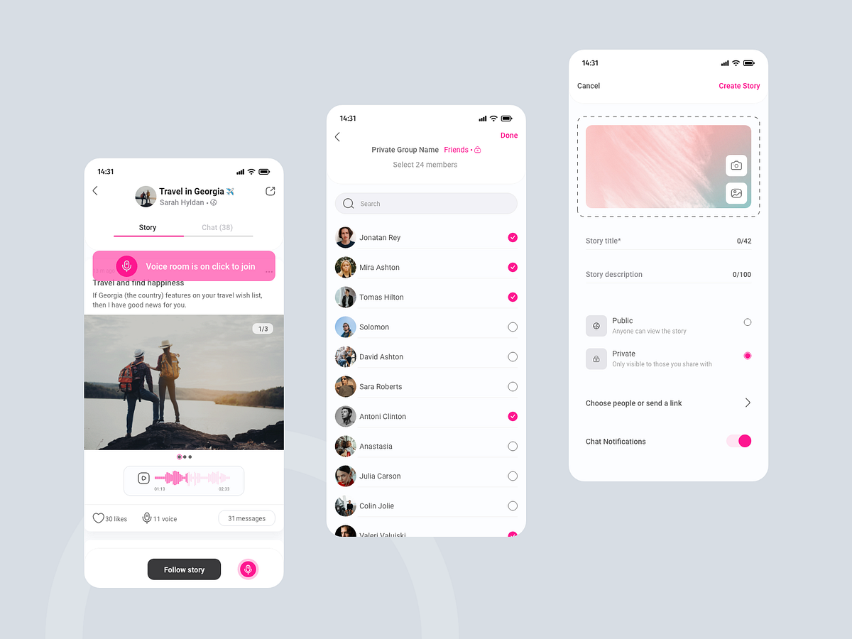 With - Social Media App by Mariam Rurua on Dribbble