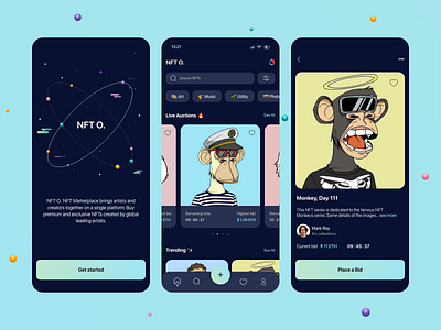 NFT Mobile App app branding card crypto crypto art crypto wallet design illustration interface market mobile mobile app mobile design nft nft art nfts product token trade ui