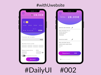 DailyUI 002 - Credit card checkout 002 app credit card checkout dailyui dailyui 002 design designer figma purple web webdesign