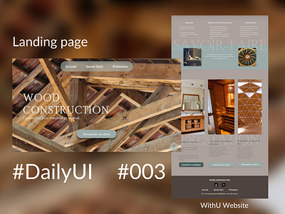 Sans titre adobe xd daily ui dailyui dailyui 003 dailyuichallenge design designer desktop figma landing page landing page design landingpage ui ui ux ui design ux web webdesig website wood